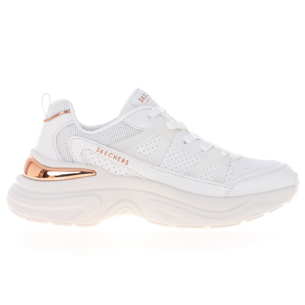 Skechers 休閒鞋 Hazel-Faye 女 白 玫瑰金 皮革 記憶鞋墊 運動 177576WHT product thumbnail 2