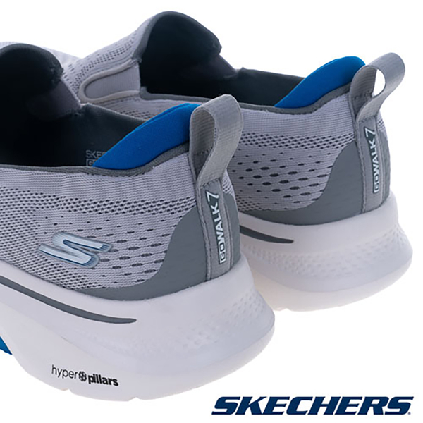 Skechers 男鞋 健走鞋 瑜珈鞋墊 GO WALK 7 灰藍【運動世界】216637GYBL product thumbnail 7