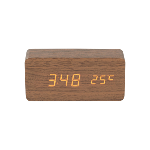 威瑪索 仿木紋聲控LED電子鐘 鬧鐘 時鐘 溫度 亮度-(2色) product thumbnail 2