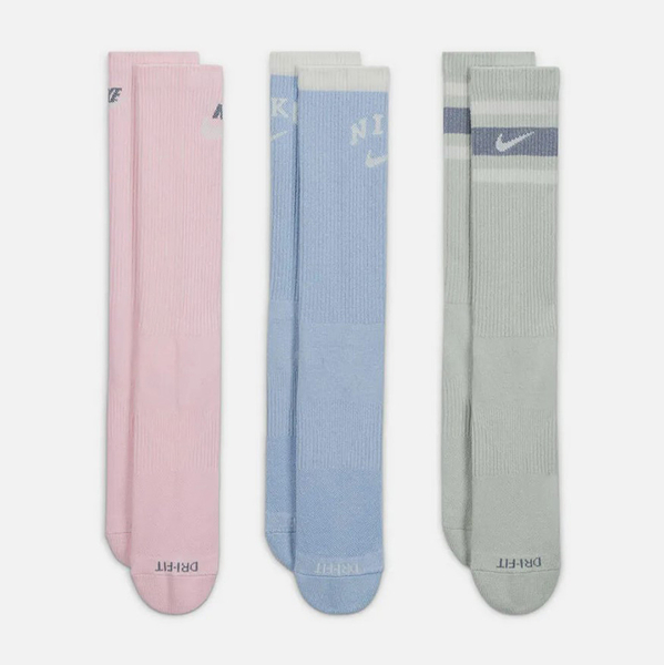 NIKE 長襪 EVERYDAY PLUS 馬卡龍色 中高筒 三色一組 三雙一組 襪子 DX7665-902