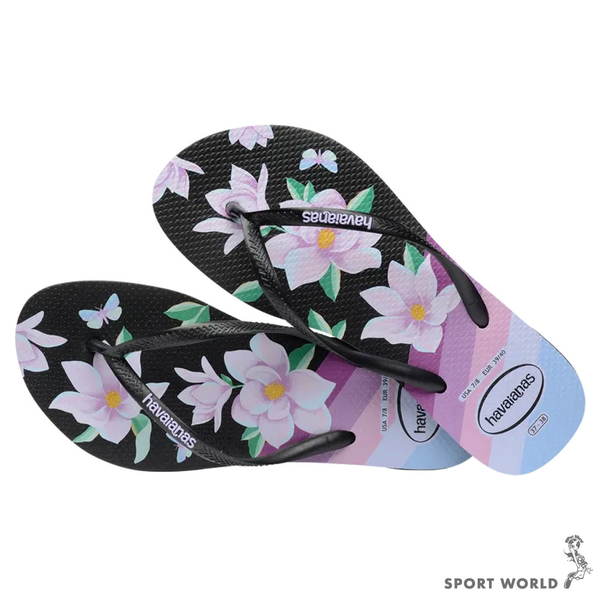 Havaianas 哈瓦仕 女鞋 拖鞋 夾腳拖 人字拖 花卉 黑粉紫【運動世界】4129848-7174W product thumbnail 5