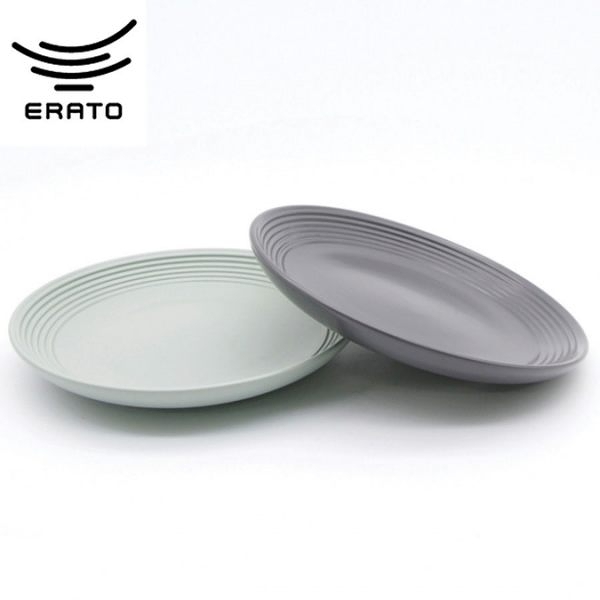 【韓國ERATO】韓式 條絨圓盤 陶瓷盤 餐盤 圓盤 淺盤 四色任選 8吋