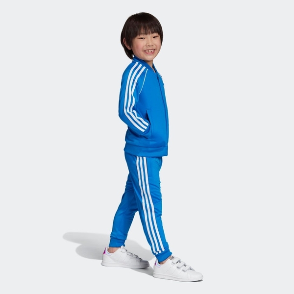 ADIDAS SUPERSTAR SUIT 童裝 中童 套裝 外套+長褲 休閒 外套有拉鍊口袋 藍【運動世界】EJ9376 product thumbnail 5