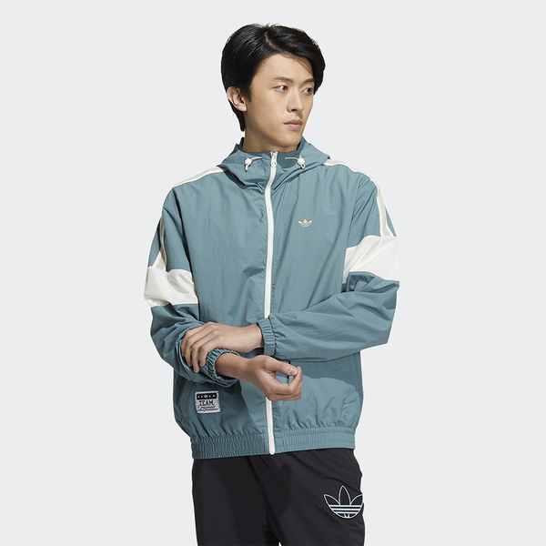 Adidas 男裝 連帽外套 風衣 兩側口袋 拼色 藍/黑【運動世界】HS1992/HS1991 product thumbnail 4