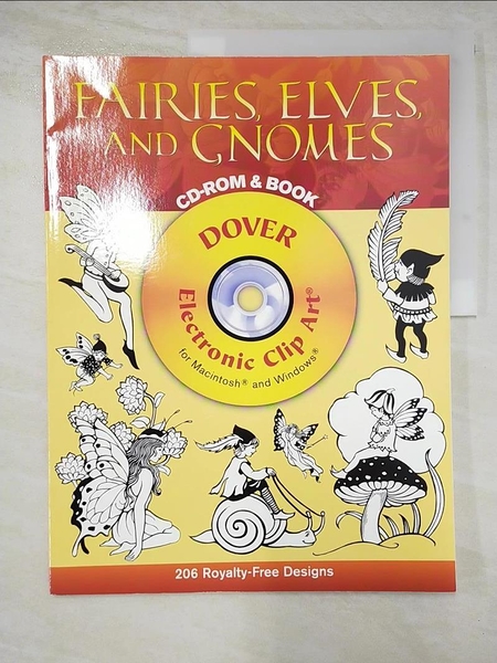 【書寶二手書T1／藝術_JD1】Fairies， Elves， and Gnomes Cd-rom and Book: 206 Royalty-Free Designs_Noble， Marty/ Clip