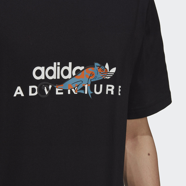 ADIDAS ADVENTURE GRAPHIC 男裝 短袖 休閒 棉質 變色龍 三葉草 黑【運動世界】GD5610 product thumbnail 7