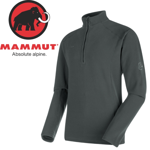 【MAMMUT 男Yadkin刷毛半門襟《石墨灰》】1010-24940/刷毛衣/休閒/長袖