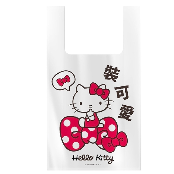 小禮堂 Hello Kitty 創意標語塑膠背心袋50入組 (少女日用品特輯) 4716814-952119