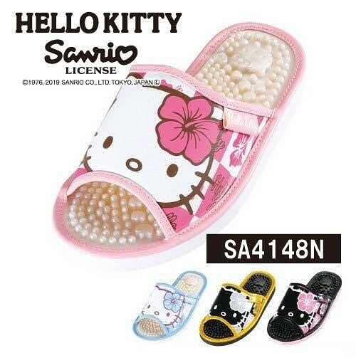 【震撼精品百貨】凱蒂貓_Hello Kitty~日本三麗鷗凱蒂貓按摩鞋(扶桑花)-粉/藍/黑金/黑粉【共四色】