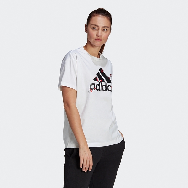 Adidas 女裝 短袖上衣 T恤 情人節 丘比特箭頭 愛心 棉質 白【運動世界】GL0870 product thumbnail 4