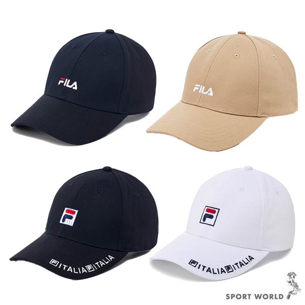 FILA 帽子 老帽 棒球帽 刺繡 純棉 台灣製 Logo/方標【運動世界】HTX-5000-BK/HTX-5000-KK/HTX-5100-BK/HTX-5100-WT