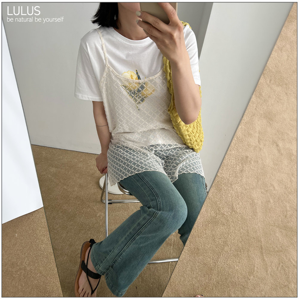 LULUS/顯瘦復古刷色小喇叭牛仔褲S-XL２色【A04240037】 product thumbnail 3