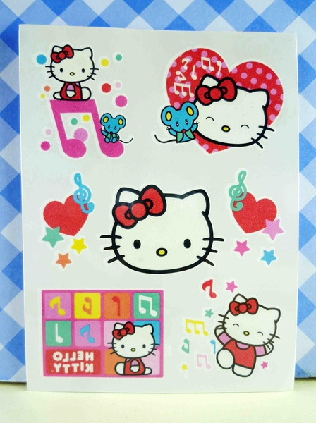 【震撼精品百貨】Hello Kitty 凱蒂貓~KITTY貼紙-紋身貼紙-愛心音符