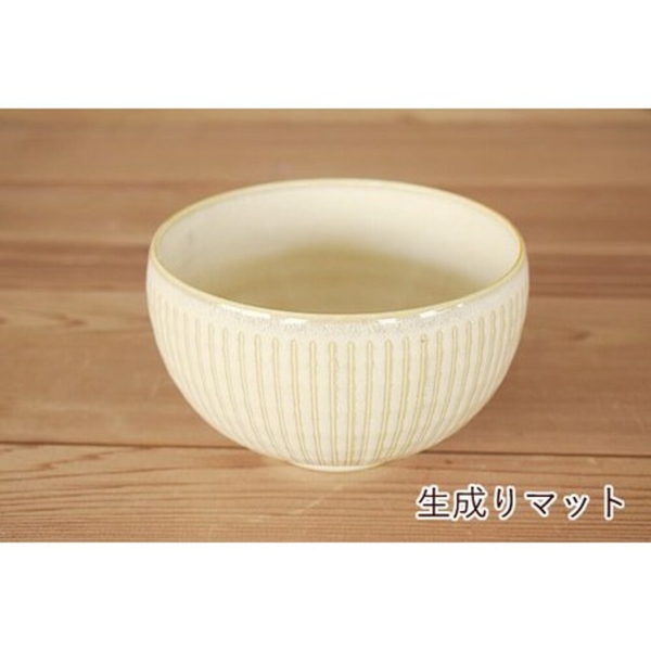 日本製 美濃燒 餐碗 撥水十草 陶瓷 白色 湯碗 餐具 味噌湯碗 花紋 線條 可微波/洗碗機 日本製 product thumbnail 3