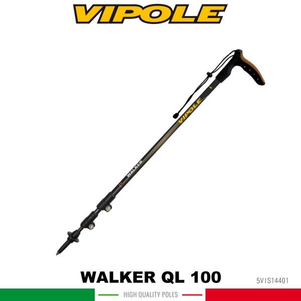 【VIPOLE 義大利 WALKER QL 100 拐仗型雙快調登山杖《棕》】S-14401/手杖/爬山/健行杖