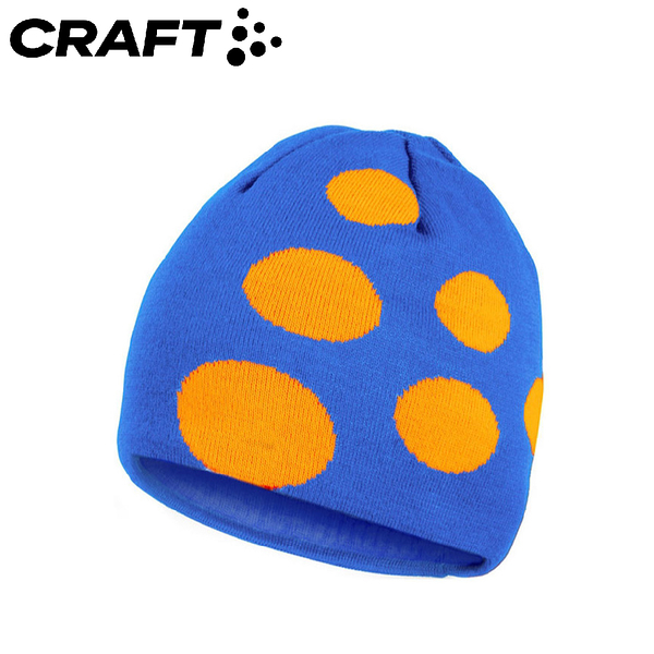 【CRAFT 瑞典 大LOGO帽《瑞典藍/橘》】197614/保暖帽/針織帽/毛線帽/休閒帽/羊毛帽