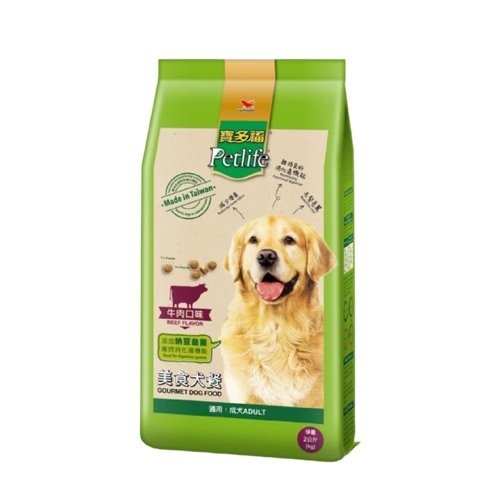 Petlife寶多福 美食犬餐成犬專用(牛肉口味)2Kg．專為臺灣飼養環境所調配的優質配方．犬糧 product thumbnail 2