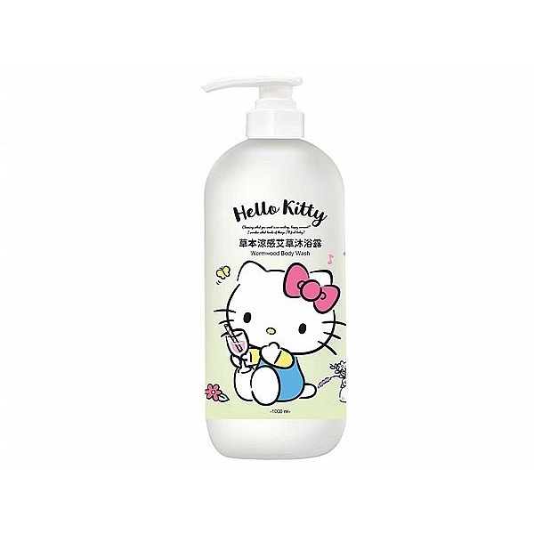 御衣坊 Hello Kitty 草本涼感艾草沐浴露(1000ml) 三麗鷗Sanrio授權【小三美日】