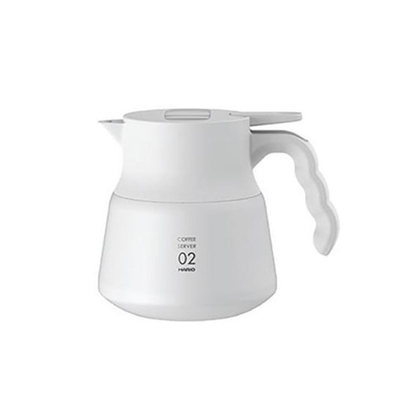 日本HARIO V60 不鏽鋼保溫咖啡壺PLUS 600ml-白