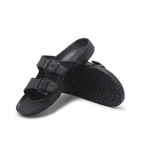 X-INGCHI 男款黑色雙排釦可調式拖鞋-NO.X0225 product thumbnail 3