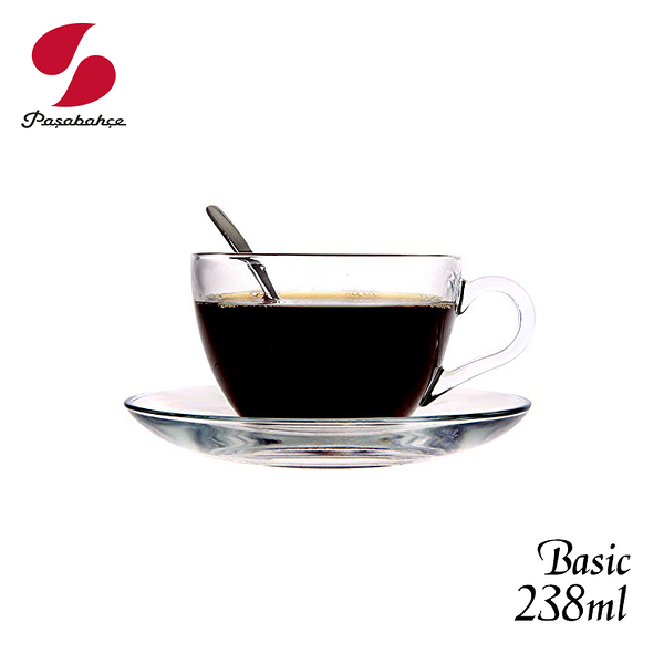 Pasabahce Basic精緻咖啡杯盤組 咖啡杯 咖啡杯盤組 238ml (六入) 花茶杯