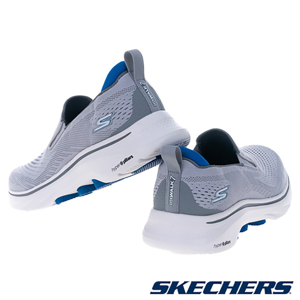 Skechers 男鞋 健走鞋 瑜珈鞋墊 GO WALK 7 灰藍【運動世界】216637GYBL product thumbnail 5