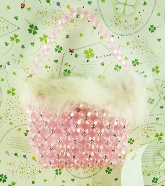 【震撼精品百貨】Hello Kitty 凱蒂貓-造型零錢包-粉串珠圖案 product thumbnail 5