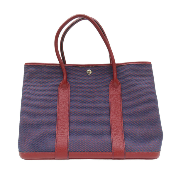 【二手名牌BRAND OFF】HERMES 愛馬仕 紫色 紅色 Tolie帆布 Garden Party 36 手提包 □R刻 product thumbnail 2