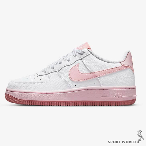 Nike 女鞋 大童鞋 休閒鞋 Air Force 1 GS 草莓優格 粉白【運動世界】CT3839-107