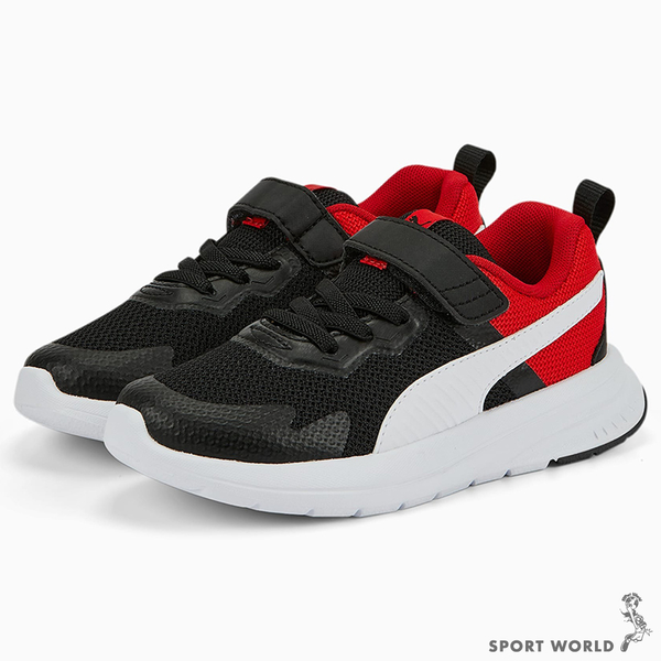 Puma Evolve Run Mesh 童鞋 中童 慢跑 魔鬼氈 黑紅【運動世界】38623901 product thumbnail 4