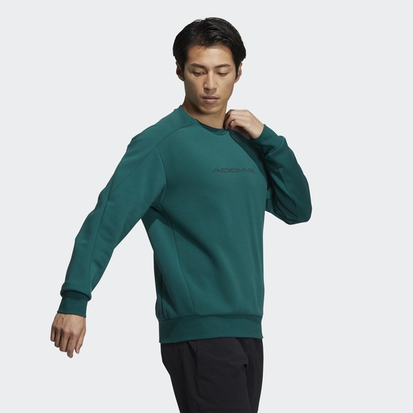 Adidas 男款 ADIDAS TH ENG SWEAT 綠色 長袖大學T 長袖上衣 H39277【KAORACER】 product thumbnail 2