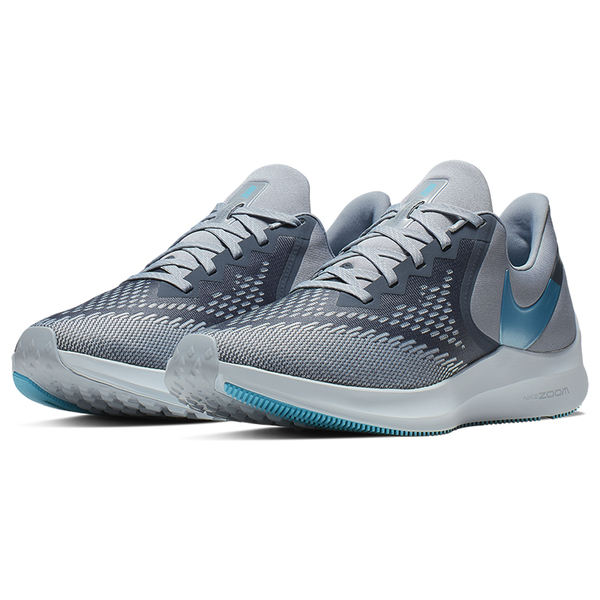 NIKE ZOOM WINFLO 6 男鞋 慢跑 馬拉松 氣墊 網布 灰 藍 【運動世界】AQ7497-400