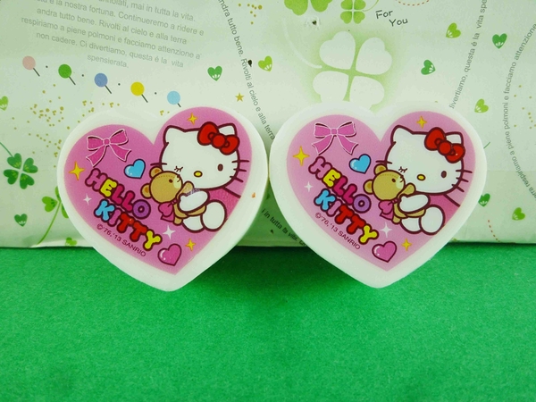 【震撼精品百貨】Hello Kitty 凱蒂貓~橡皮擦組-2入粉心圖案