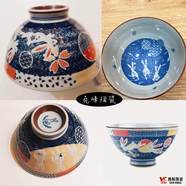 [堯峰陶瓷]日本美濃燒 滿版兔大平碗(單入)|動物 兔子 |情侶 親子碗|日本製陶瓷碗 product thumbnail 7