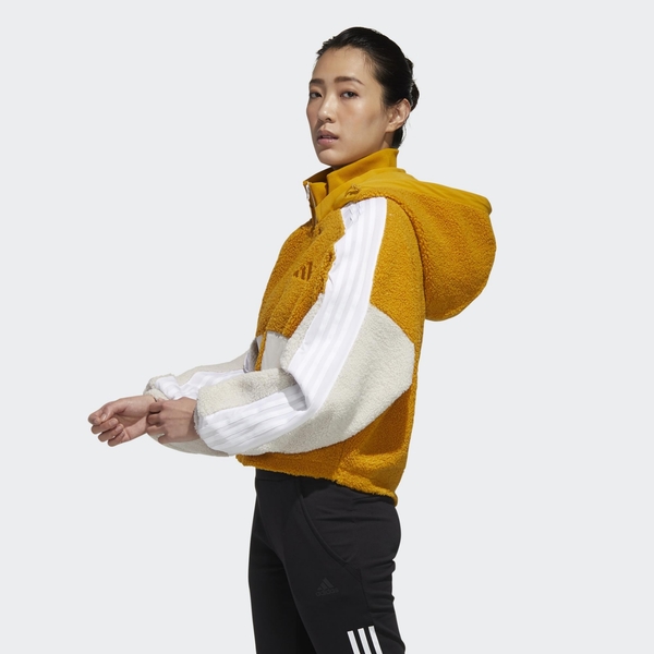 【現貨】ADIDAS URBAN BOA 女裝 外套 連帽 張鈞甯 短版 拉鍊側袋 調節式下擺 黃 白【運動世界】GM1425 product thumbnail 6