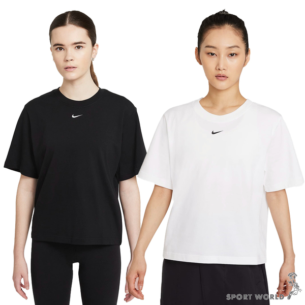 【下殺】Nike 女裝 短袖上衣 純棉 寬鬆 厚磅 黑/白【運動世界】DD1238-010/DD1238-100