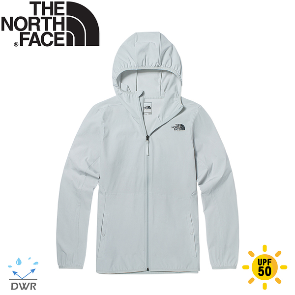 【The North Face 男 防風防潑水外套《淺灰》】5B3Y/防風外套/防曬外套/輕便外套