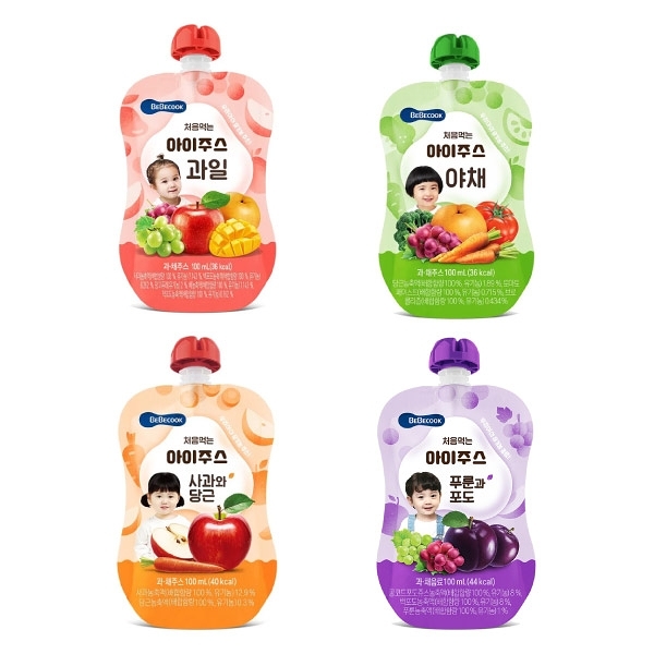 韓國 BEBECOOK 寶膳 嬰幼兒果汁100ml-4款可選(7個月以上)