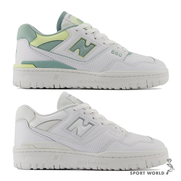 New Balance 550 休閒鞋 女鞋 皮革 綠白/白【運動世界】BBW550EB-B/BBW550EC-B