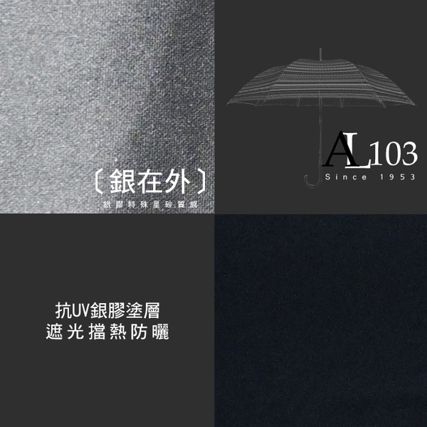 雨傘 陽傘 萊登傘 抗UV 自動直傘 大傘面120公分 防曬 Leotern 銀色在外 product thumbnail 6