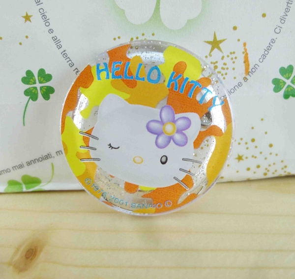 【震撼精品百貨】Hello Kitty 凱蒂貓~KITTY造型別針-圓造型-黃花