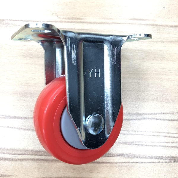 【3英吋】314 紅輪 (PP材質) 平板固定(低腳)