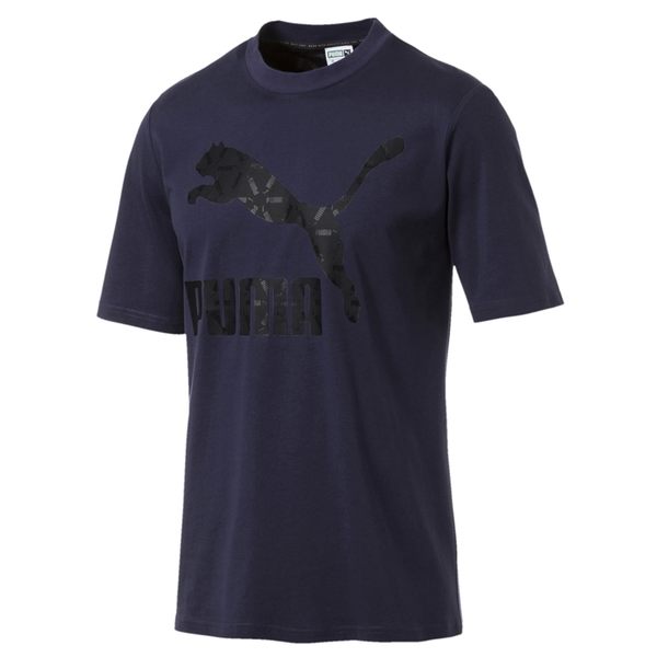 Puma Luxe 男 深藍 短T 棉質 短袖 上衣 TEE 透氣 短袖T恤 運動 休閒 上衣 短袖 57908006