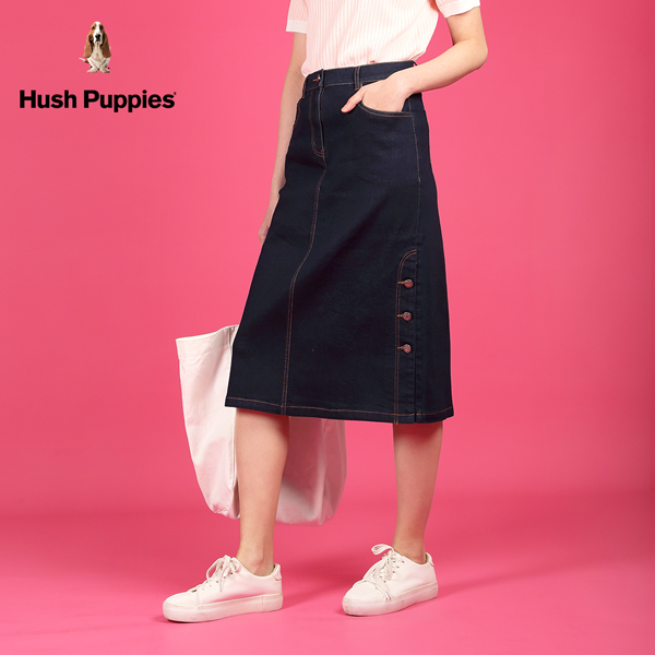 Hush Puppies 長裙 女裝側開岔3扣飾牛仔中長裙 product thumbnail 8