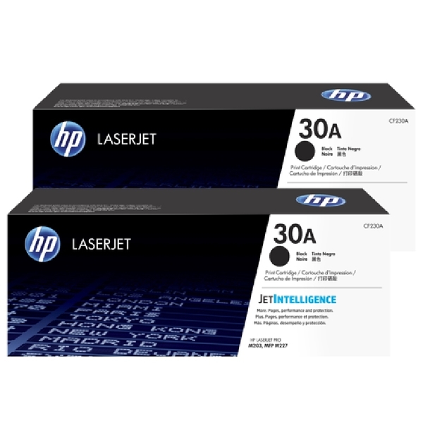 HP 30A CF230A 黑色原廠 LaserJet 碳粉匣 二支組 適用: M203d/M203dn/M203dw/M227fdn/M227fdw適用