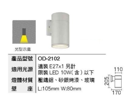 【燈王的店】舞光 庭園燈 戶外燈具 戶外壁燈 走道燈 OD-2102 product thumbnail 3