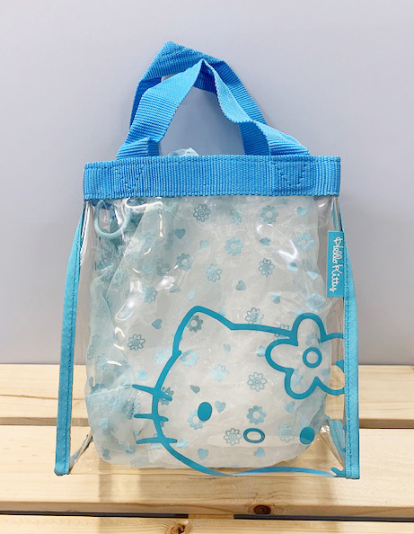 【震撼精品百貨】Hello Kitty_凱蒂貓~Sanrio HELLO KITTY防水收納包/透明手提包-藍#20087