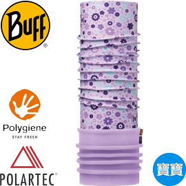 【BUFF 西班牙 寶寶 紫花朵朵 POLAR保暖頭巾】113409/秋冬款/口罩/圍巾/自行車領巾/脖圍