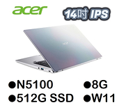 宏碁 Acer SF114-34-C3V2 彩虹銀 14吋輕薄筆電 (N5100/8G/512G SSD)