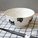日本製 可愛黑貓造型陶瓷餐碗｜飯碗 貓奴 黑貓 賓士貓 廚房用具 簡約餐具 陶瓷碗 居家餐碗
